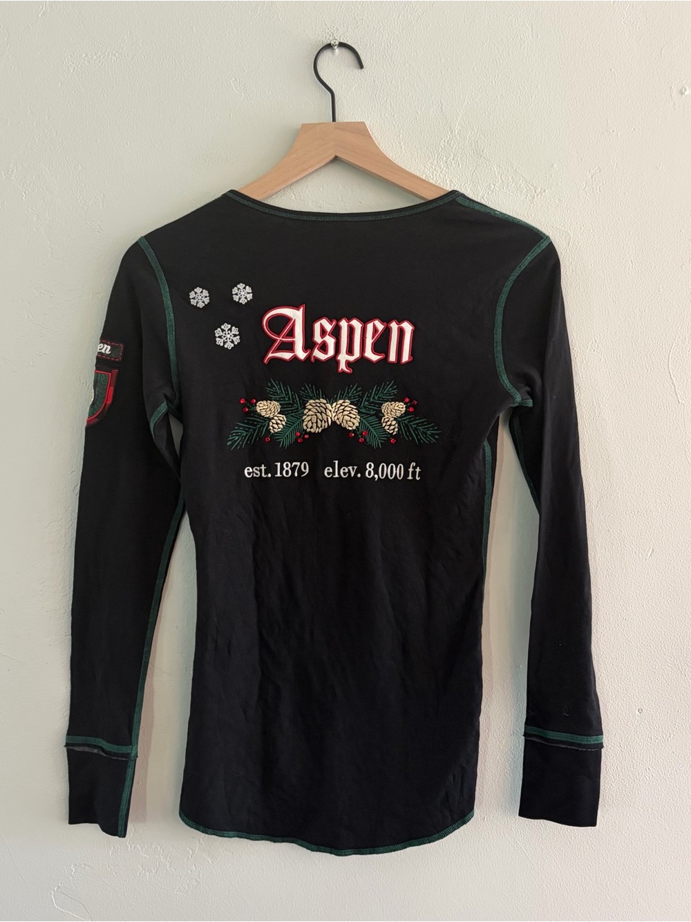 Alp N Rock Pine Cone Embroidered Henley Shirt